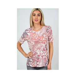 een tshirt met ronde hals en driekwartmouwen van het merk Marinello. Aangeboden door Marijke Mode. betaalbare mode voor ouderen senioren dames