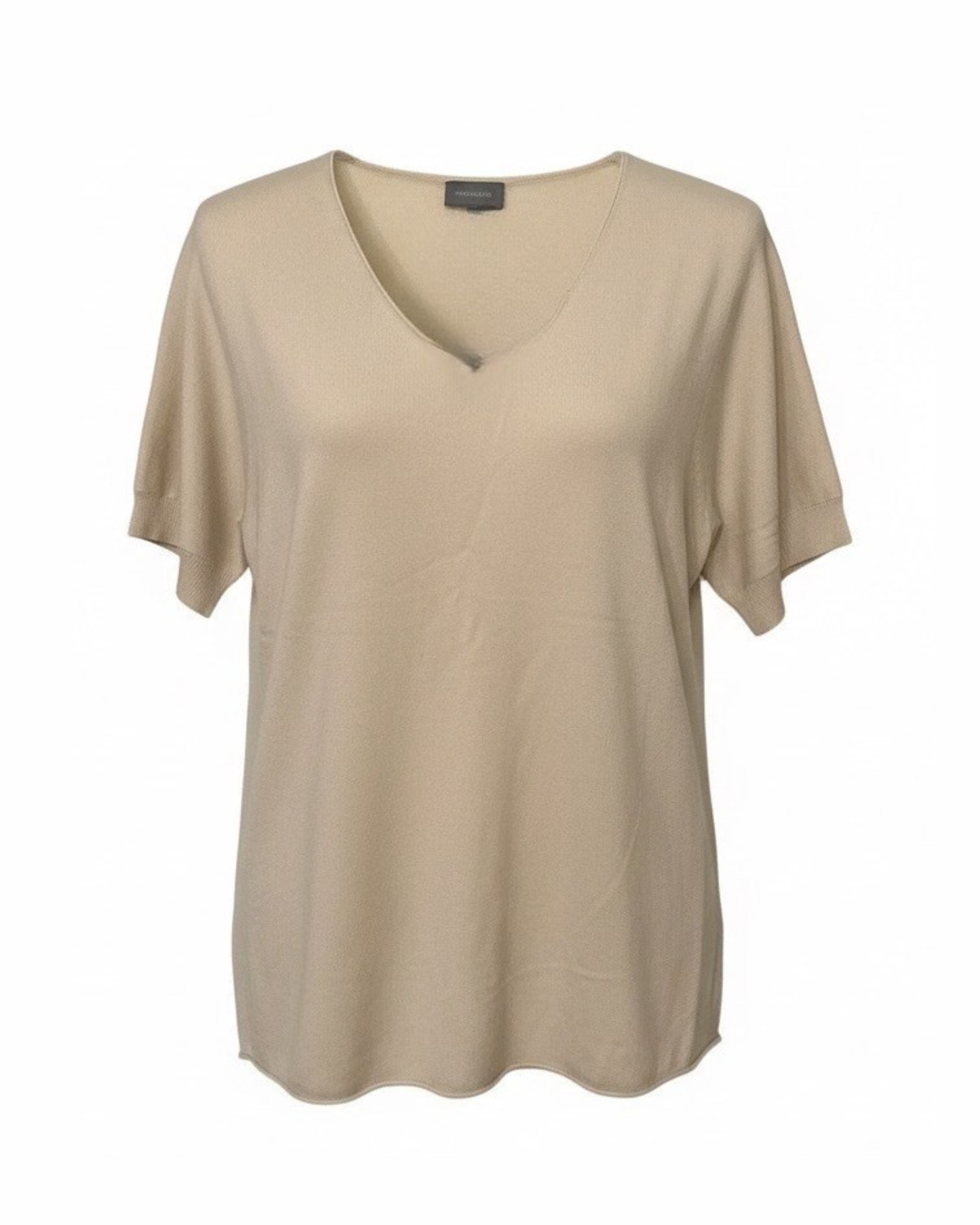 tshirt uni kleur v hals merk marinello bij Marijke Mode