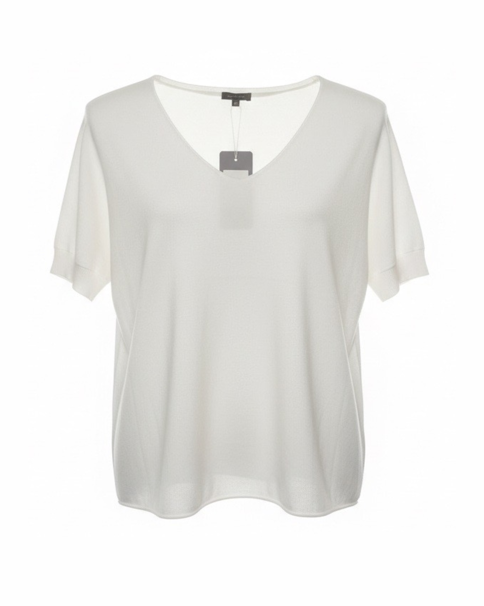 tshirt uni kleur v hals merk marinello bij Marijke Mode