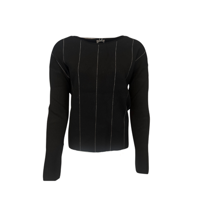 Marinello damestrui met subtiel zilverdraad aan de voorkant, ronde hals en zachte viscosemix – verkrijgbaar in unikleur beige, bordeauxrood en zwart bij Marijke-Mode.