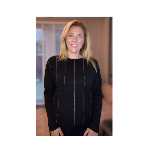 Marinello damestrui met subtiel zilverdraad aan de voorkant, ronde hals en zachte viscosemix – verkrijgbaar in unikleur beige, bordeauxrood en zwart bij Marijke-Mode.