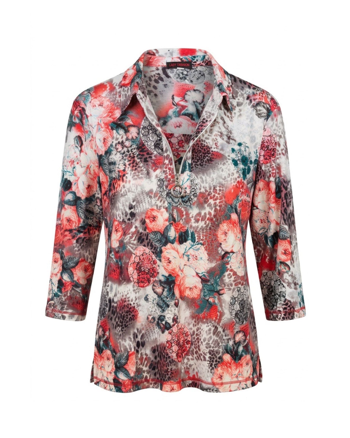 poloshirt met driekwart mouwen