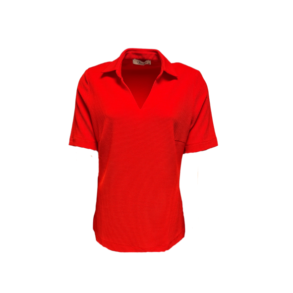 basis poloshirt van sensia . rook shirt met kraag. marijkemode