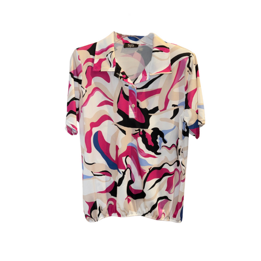 Poloshirt Beige Fuchsia