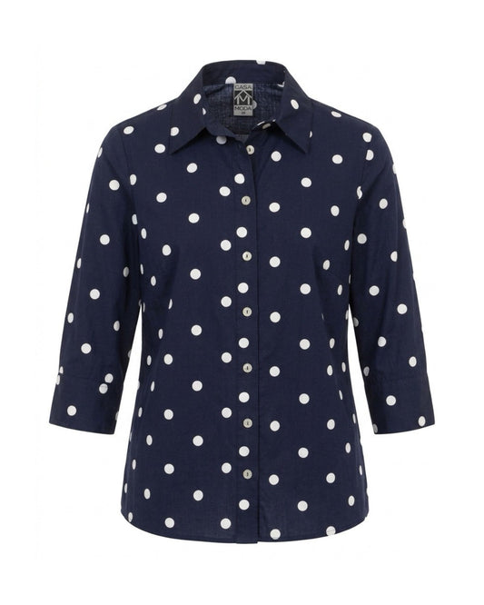 Sensia Blouses 3/4 Donkerblauw Wit Stip