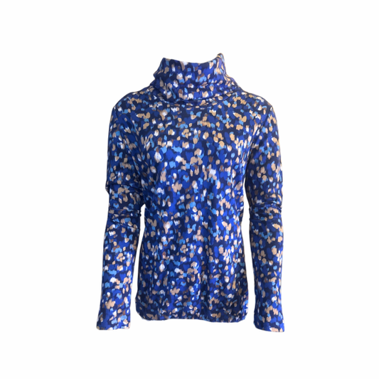 sensia blouson coll trui met elastiek aan de onderzijde. bij marijke mode