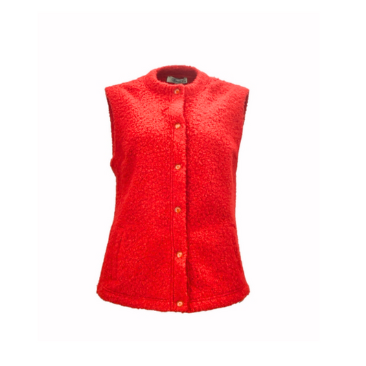 sensia boucle gilet met zakken en knopen. bij marijke mode