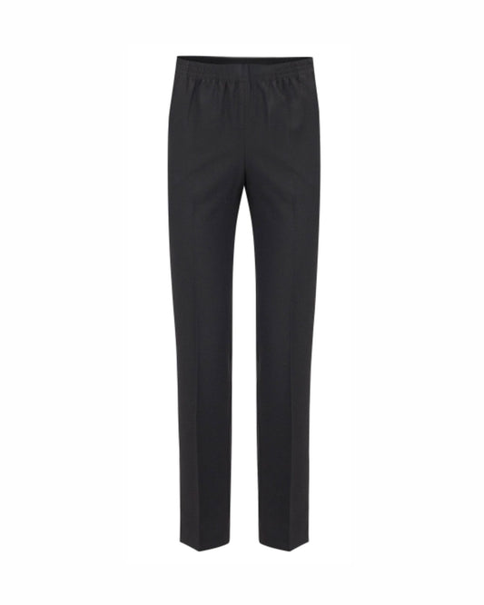 Sensia Fashion Deva damespantalon korte lengte met elastische tailleband en rechte pijp verkocht door Marijke Mode