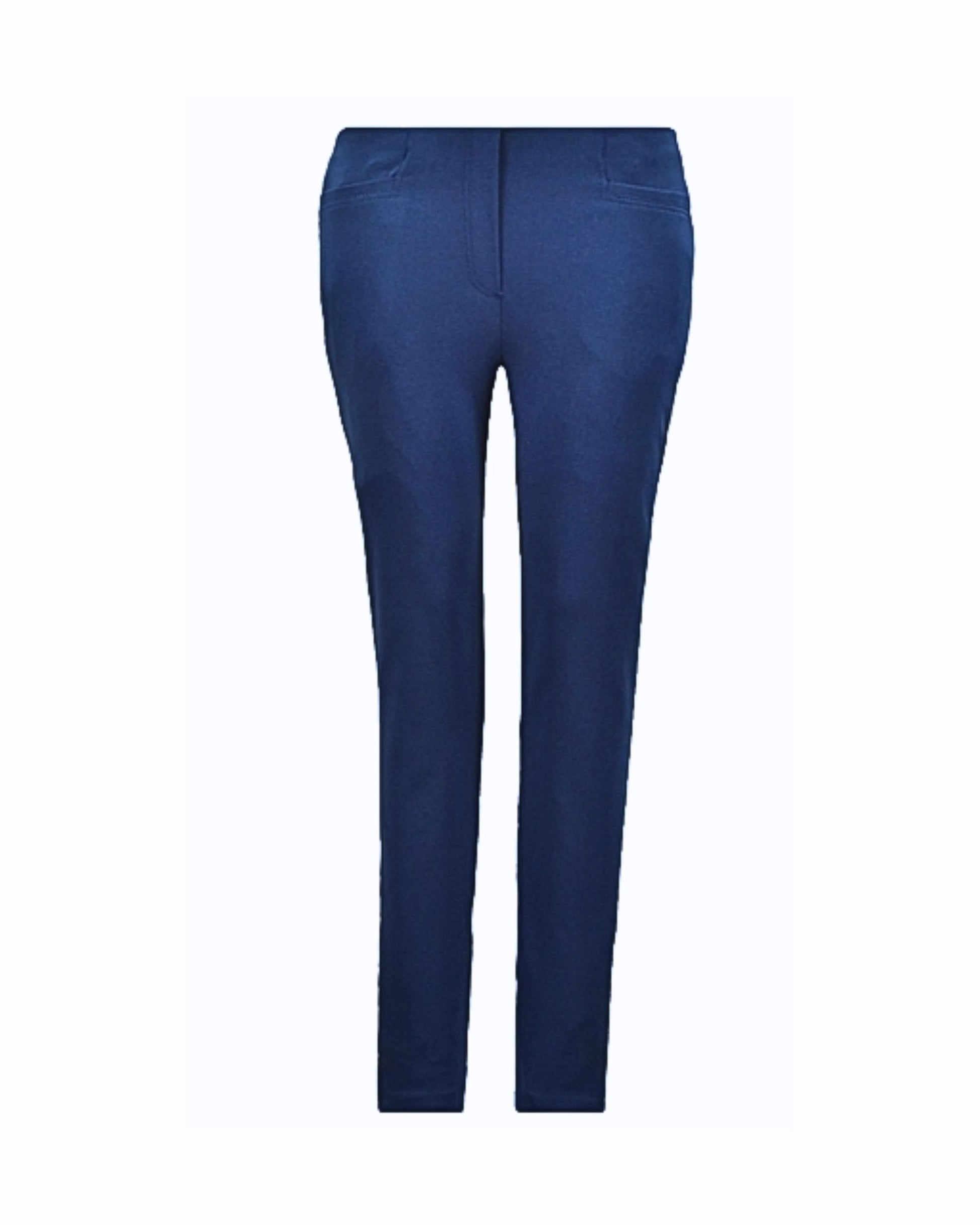 sensia slimfit dames pantalon model penny donkerblauw met elastieke band verkocht door Marijke Mode
