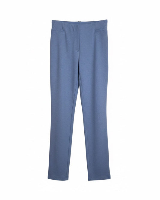 sensia dames pantalon model penny slimfit model kleur blauw melange bij Marijke Mode