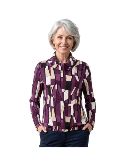Sensia Fashion damestrui Kolly met fleece feeling en losvallende col,