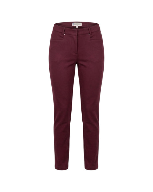 dames pantalon van sensia Fashion met micro-suèdine look en rechte pijpen, verkrijgbaar bij Marijke Mode.