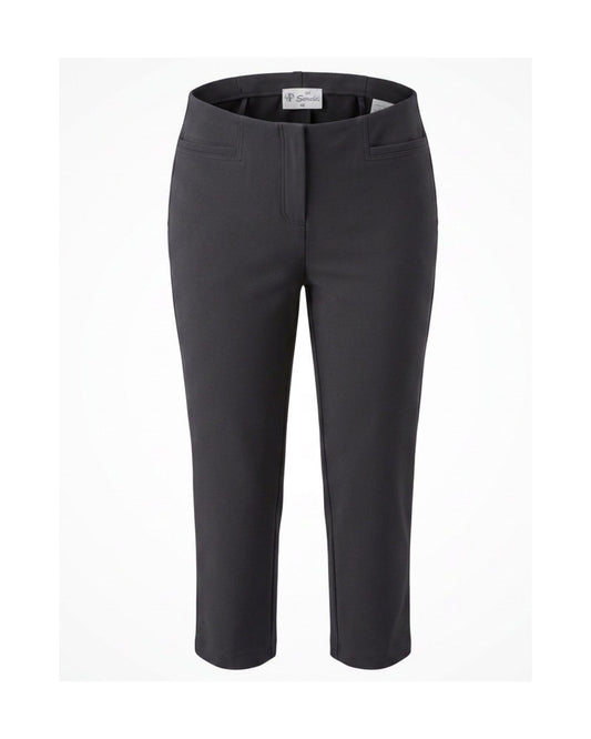 Sensia Fashion Penny gevoerde slim fit damespantalon met fleecevoering in zwart en donkerblauw, verkrijgbaar bij Marijke Mode.