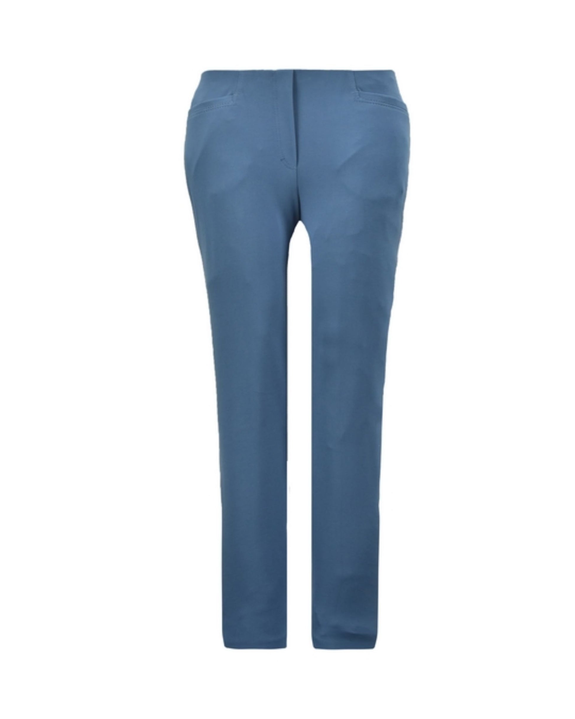pantalon met elastiek broek met slimfit model bij marijke mode