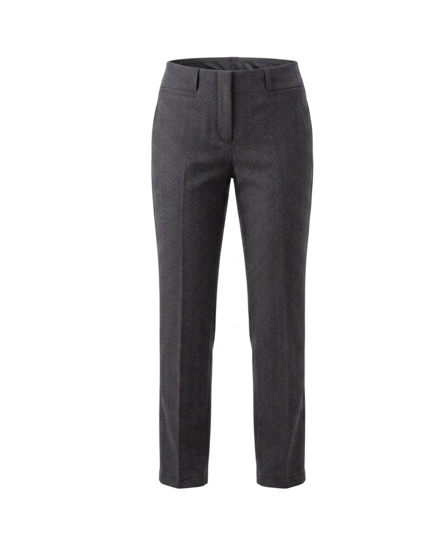 Sensia Fashion Penny Pantalon – Slim Fit - Visgraadje Bruin (korte lengtemaat) bij marijke mode