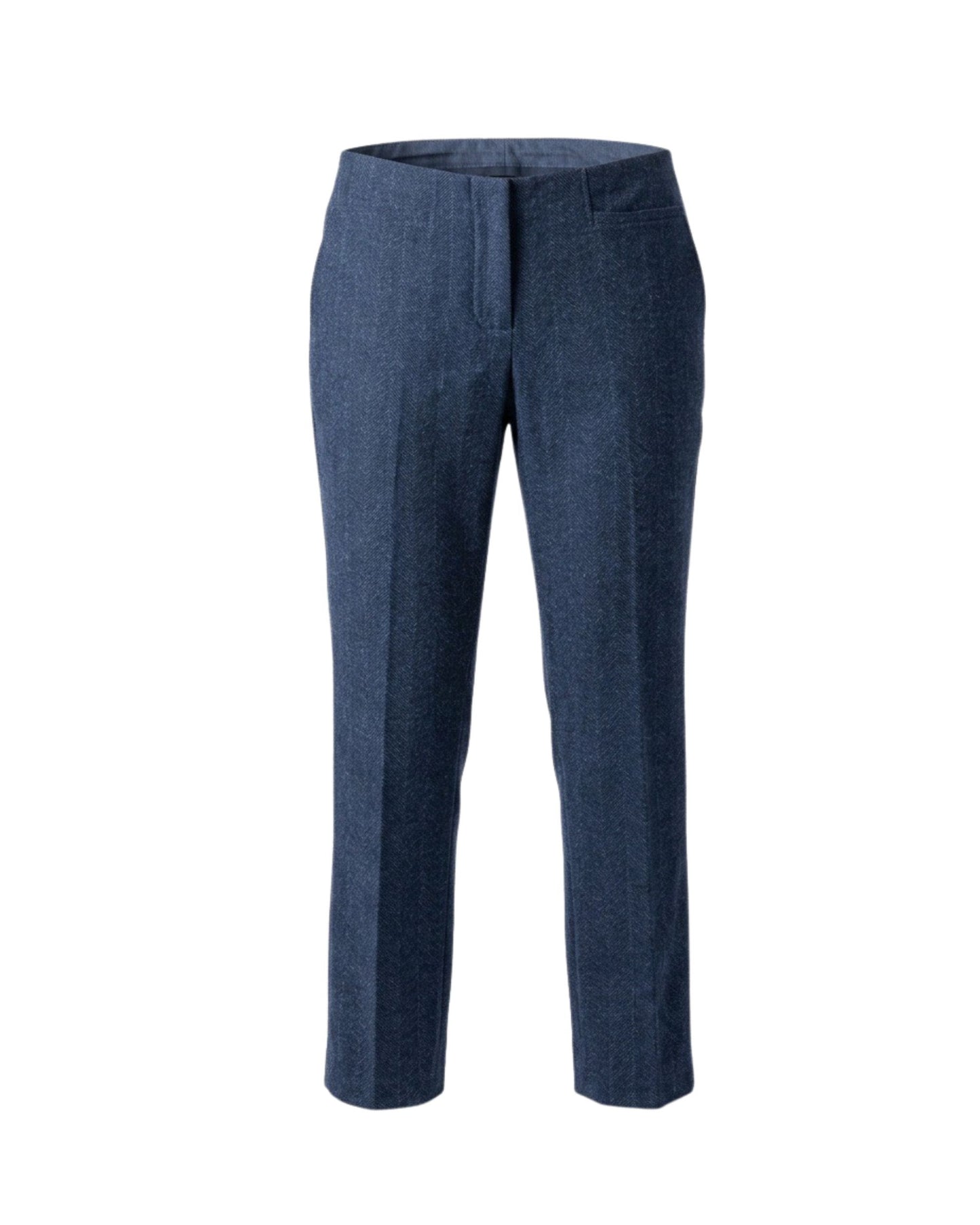 Sensia Fashion Penny Pantalon – Slim Fit - Visgraadje Donkerblauw (korte lengtemaat) bij marijke mode