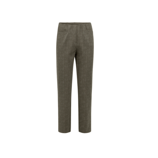 sensia penny slimfit model in visgraadje dessiin. broek met elastiek verkijgbaar bij marijke mode