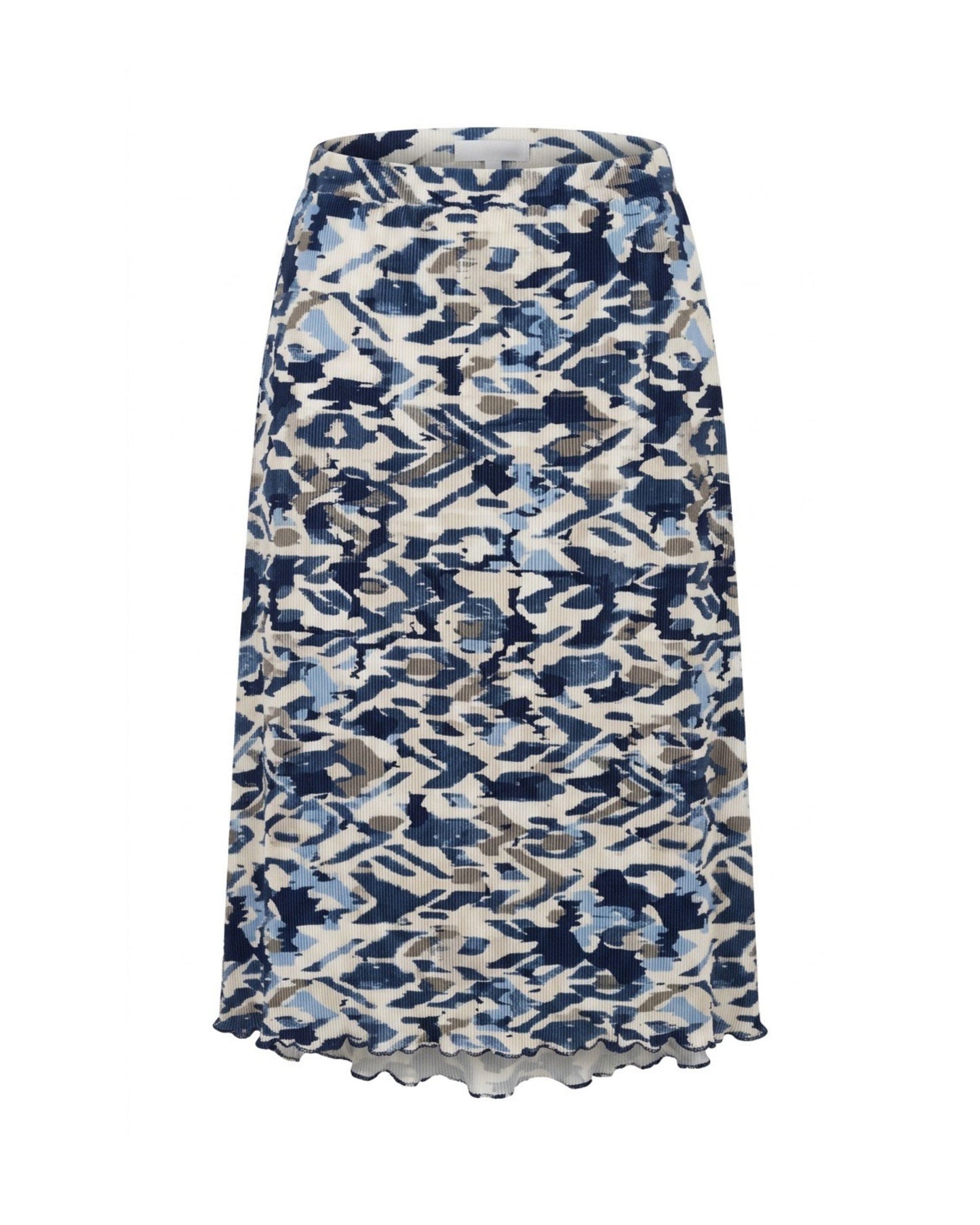 Sensia Plissé Rok Blauw Beige