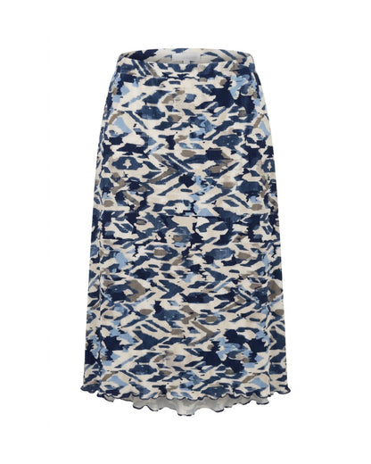 Sensia Plissé Rok Blauw Beige
