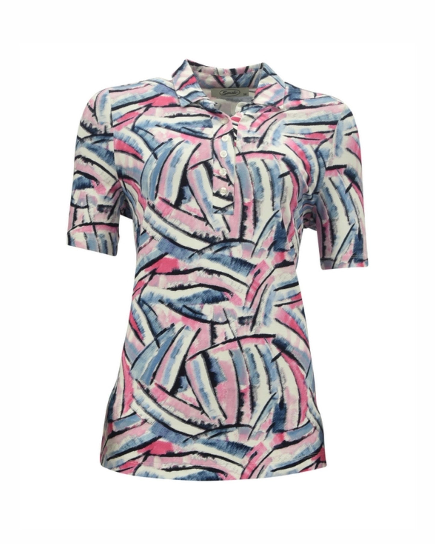 sinsia poloshirt model poopy shirt met kraag kboopjes en splithjes bij Marijke Mode