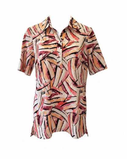 sensia poloshirt met korte mouwen en kraag en knopen verkocht door marijkemode