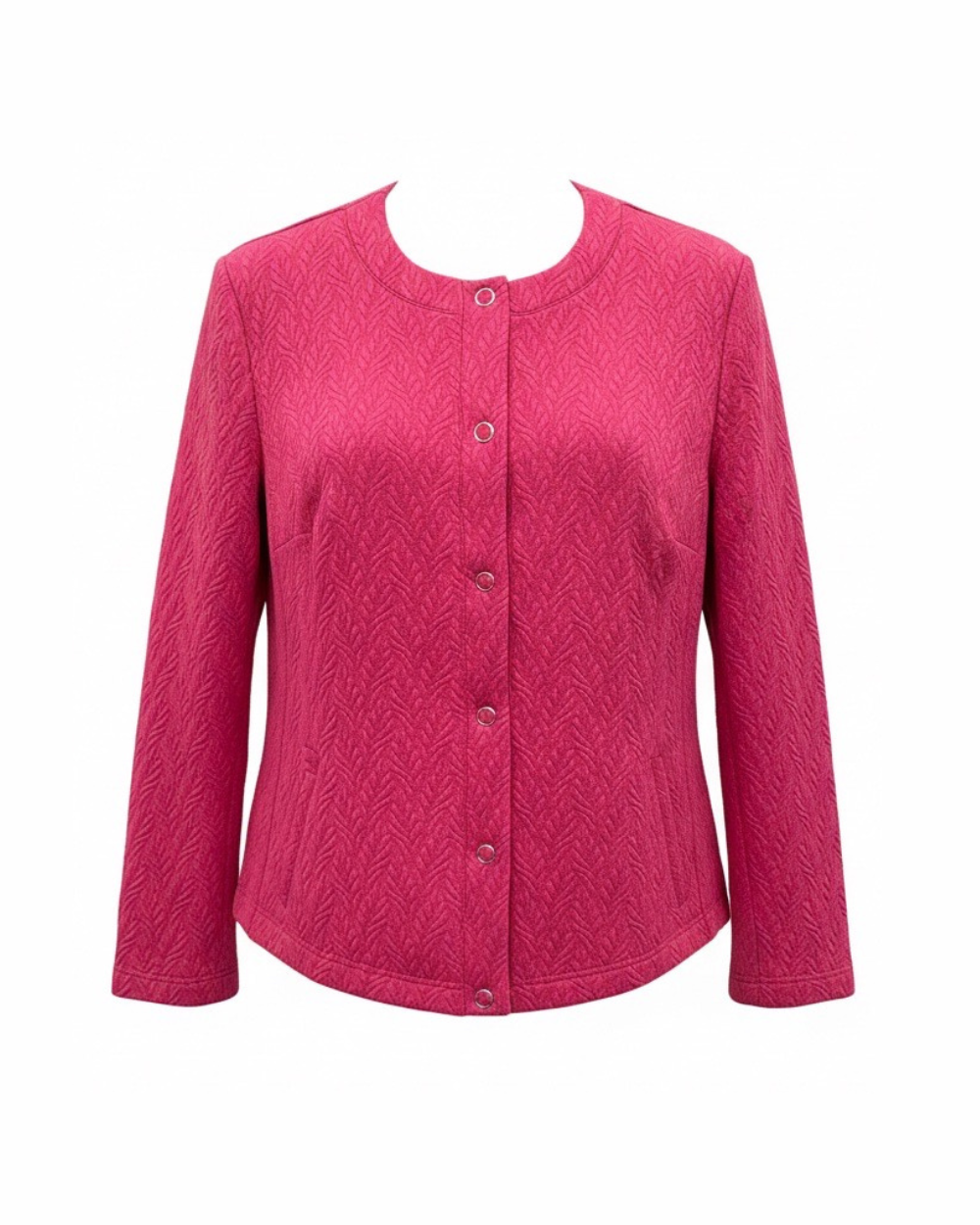 Sensia Risana Vest met Structuur Knopen Fuchsia