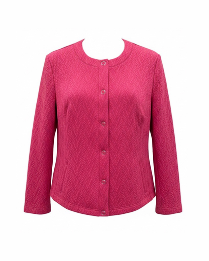 Sensia Risana Vest met Structuur Knopen Fuchsia