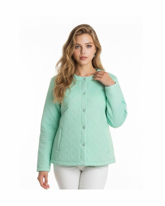 Vestjasje Sensia Fashion Risana met opstaand boord, drukknopen en subtiel bladmotief