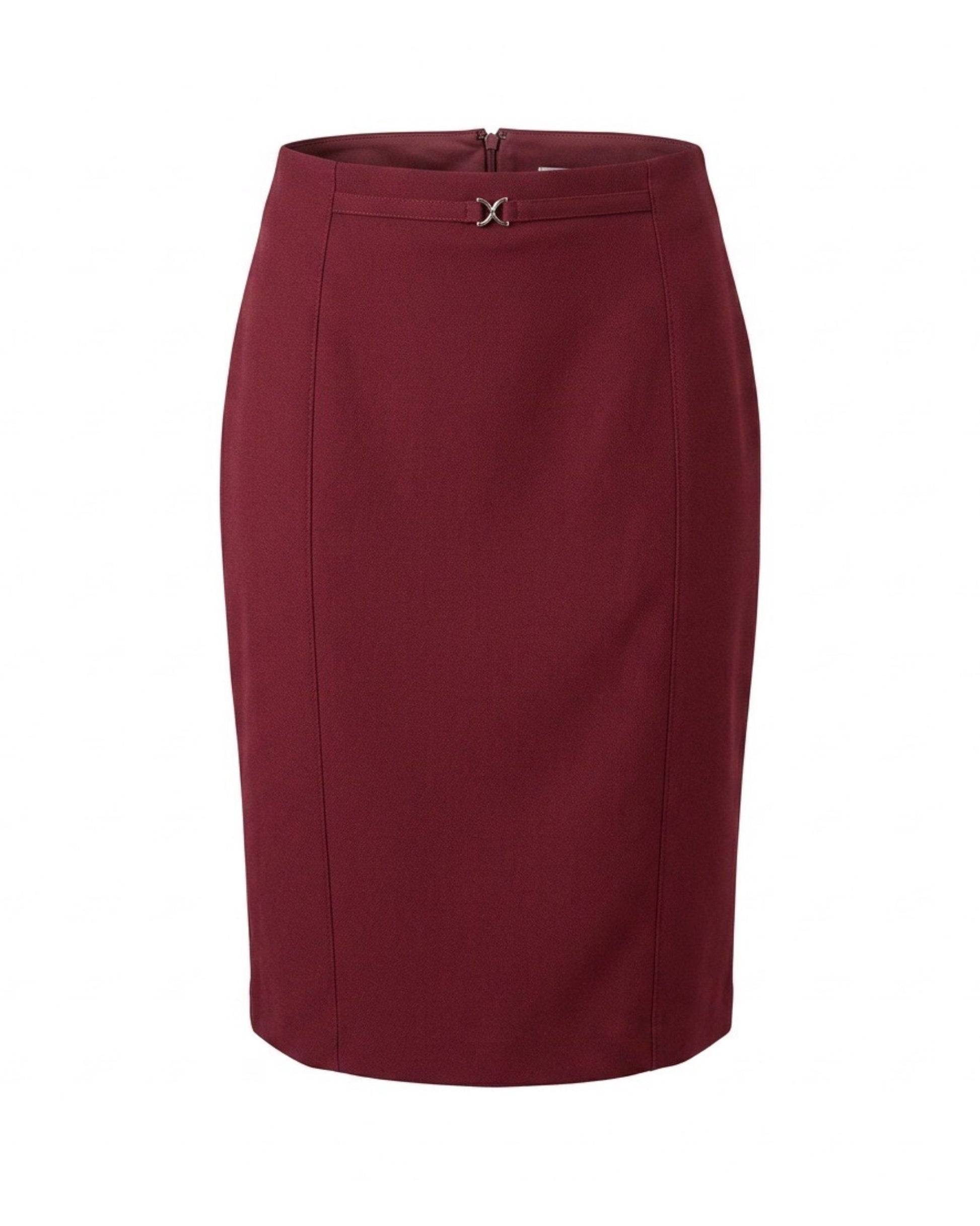 Sensia Fashion rok Rambla met zilverkleurige gesp en recht model – Marijke Mode
