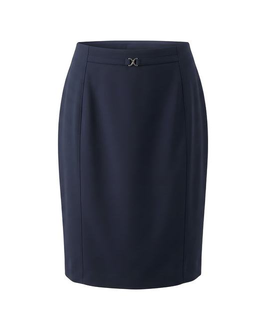 Sensia Fashion rok Rambla met zilverkleurige gesp en recht model – Marijke Mode