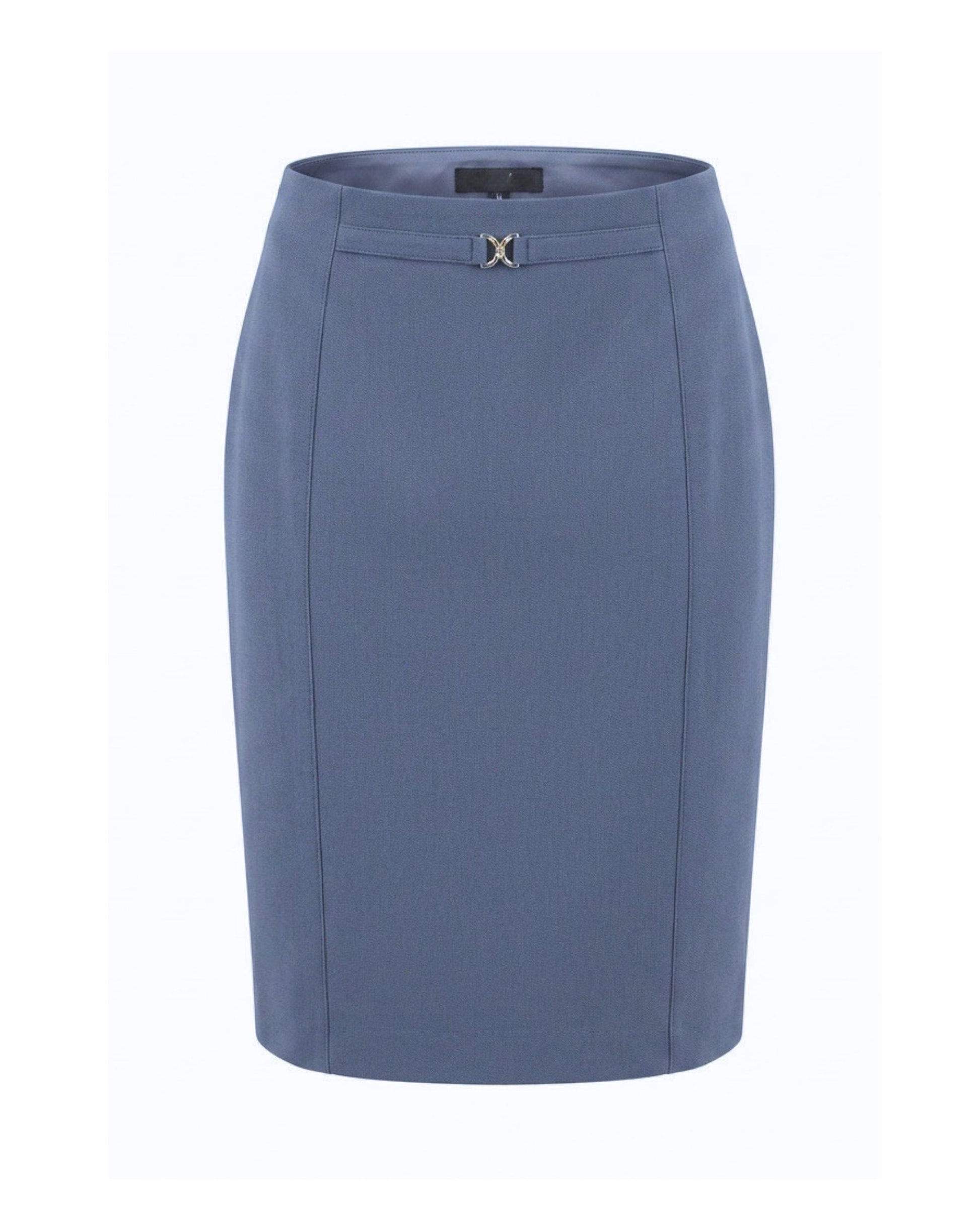 Sensia Fashion rok Rambla met zilverkleurige gesp en recht model – Marijke Mode