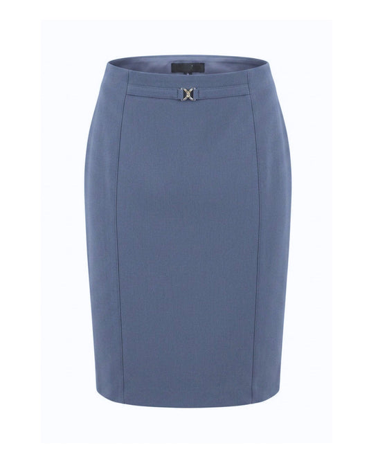 Sensia Fashion rok Rambla met zilverkleurige gesp en recht model – Marijke Mode
