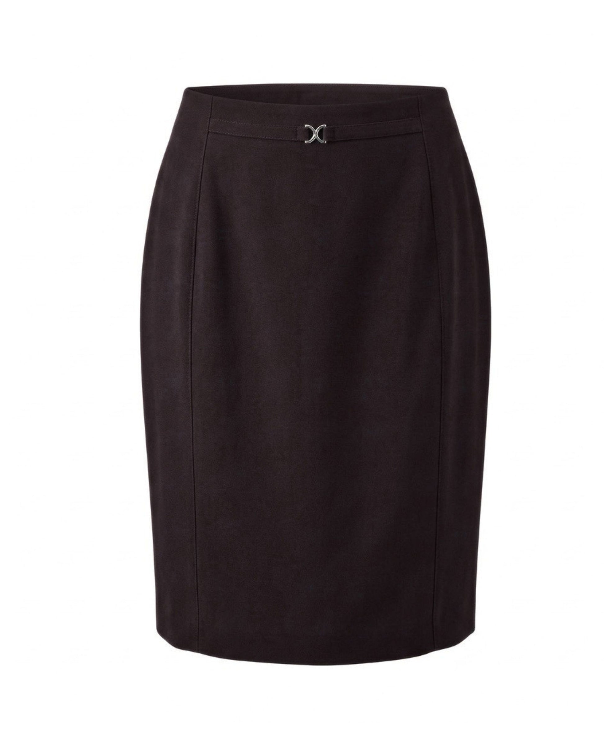 Sensia Fashion rok Rambla met zilverkleurige gesp en recht model – Marijke Mode