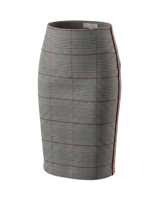 Sensia Fashion gevoerde rok met zwart-rood ruitdessin – Marijke Mode