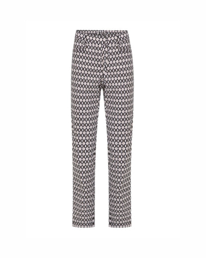 pantalon 7/8 merk sensia fashion ruit beige wit zwart verkocht door Marijke Mode