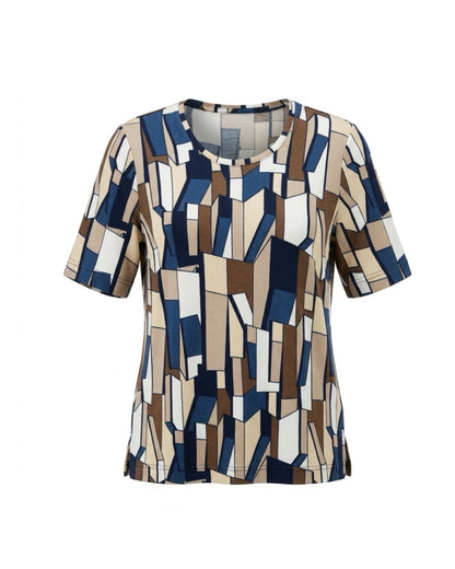 Sensia Twinset Blokjes Rafblauw Marine Taupe Bruin