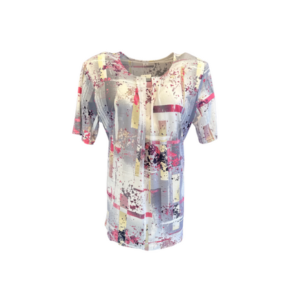 tshirt van viscose met ronde nek on korte mouwen. seniore mode verkijgbaar bij MARIJKE MODE