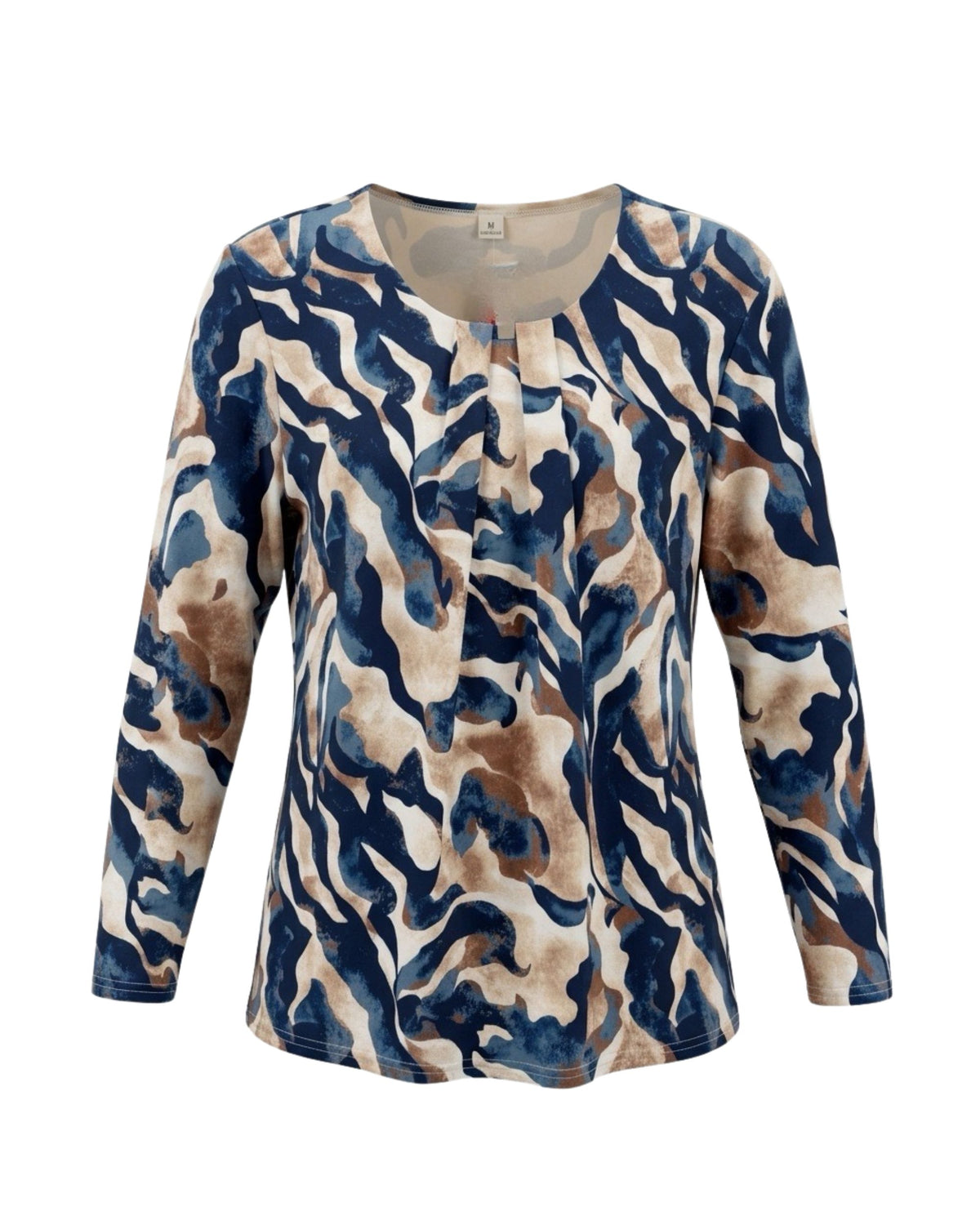 shirt met ronde hals lange mouwen van viscose verkocht door Marijke Mode