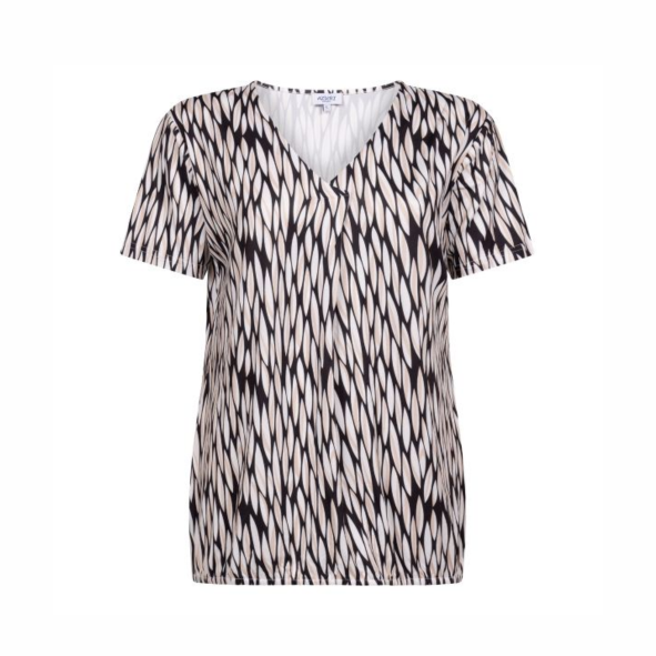 Shirt Print Lina4 Zwart Wit Nude
