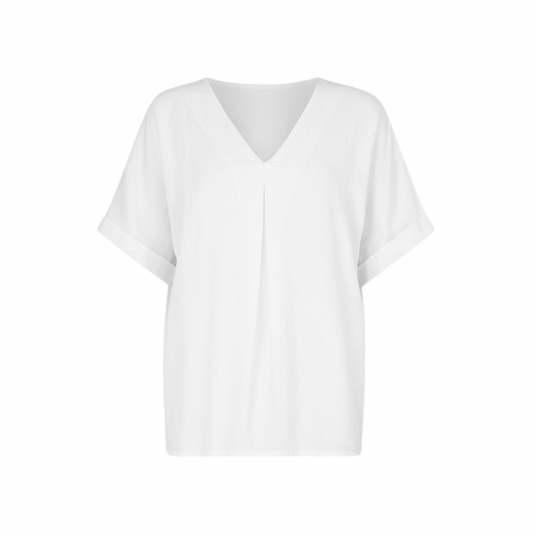 Tuniek Shirt V Linnen Wit