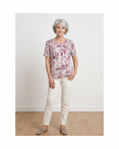 Shirt Vlak Oudroze Creme