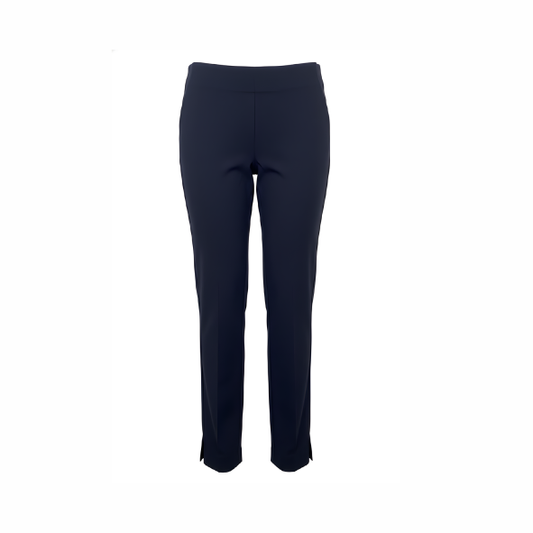Slimfit Pantalon Viscose Elastiek Kort Donkerblauw