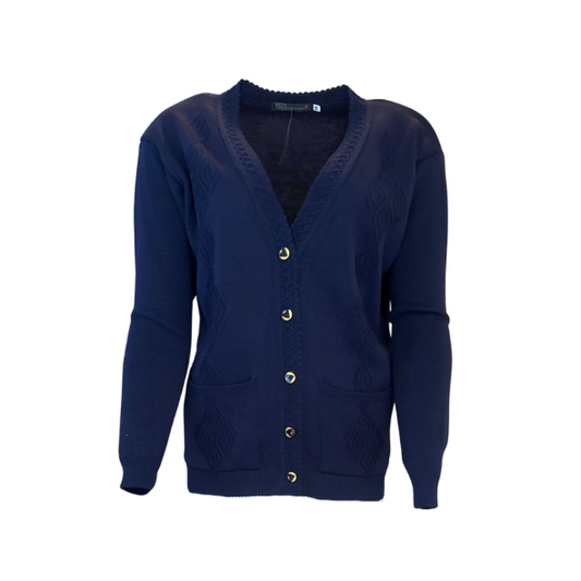 klassiek dames vest met v hals en knopen en zakjes. verkrijgbaar bij marijkemode