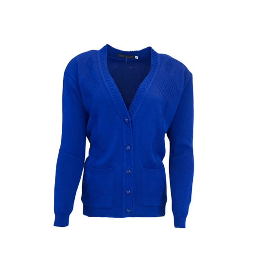 dames vest met v hals en knopen en zakjes. verkijgbaar nij marijke mode