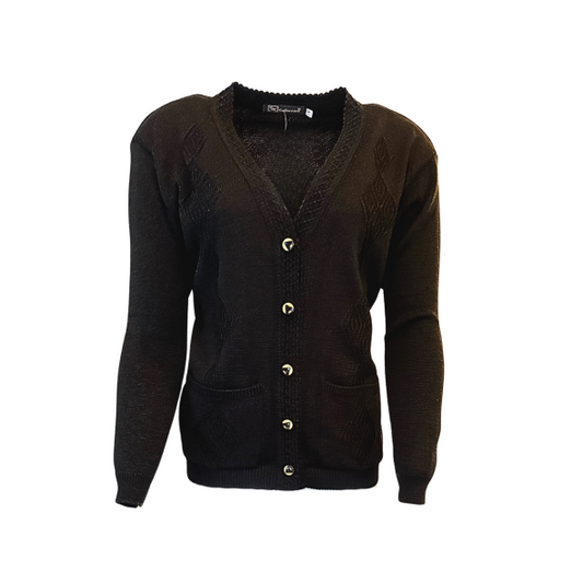 dames vest met zakjes en v hals klassiek vest. bij Marijke Mode