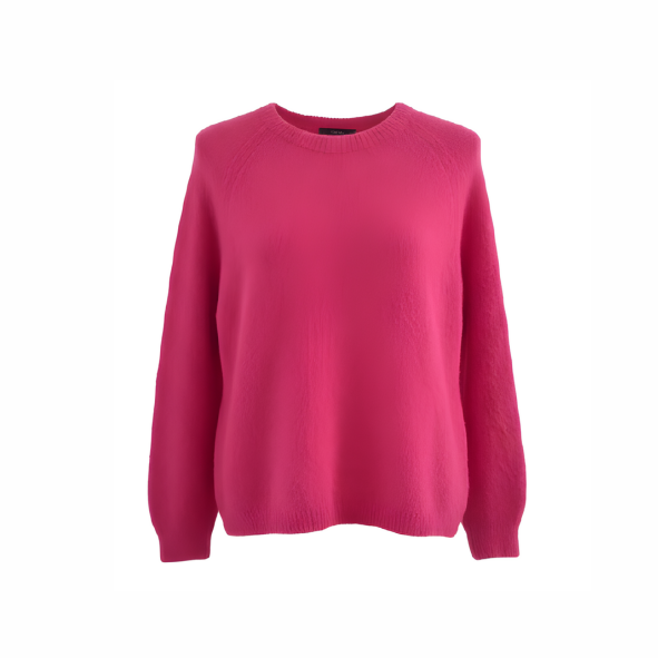 Zachte alpaca trui met ronde hals en lange mouwen in voorjaarskleur van Marijke Mode