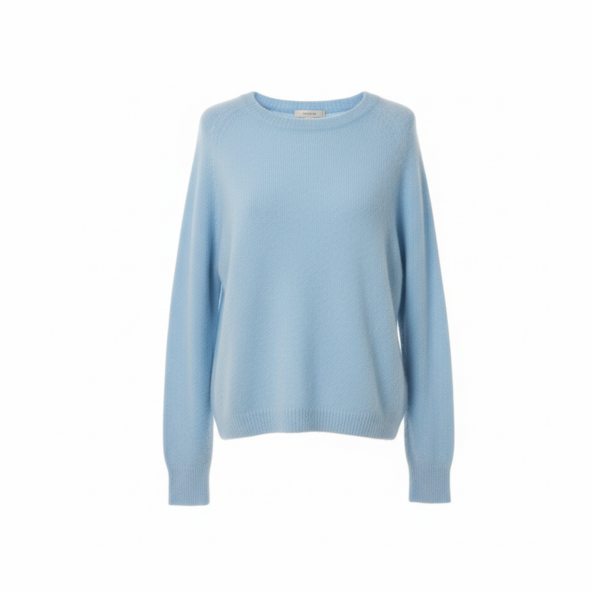 Zachte alpaca trui met ronde hals en lange mouwen in voorjaarskleur van Marijke Mode