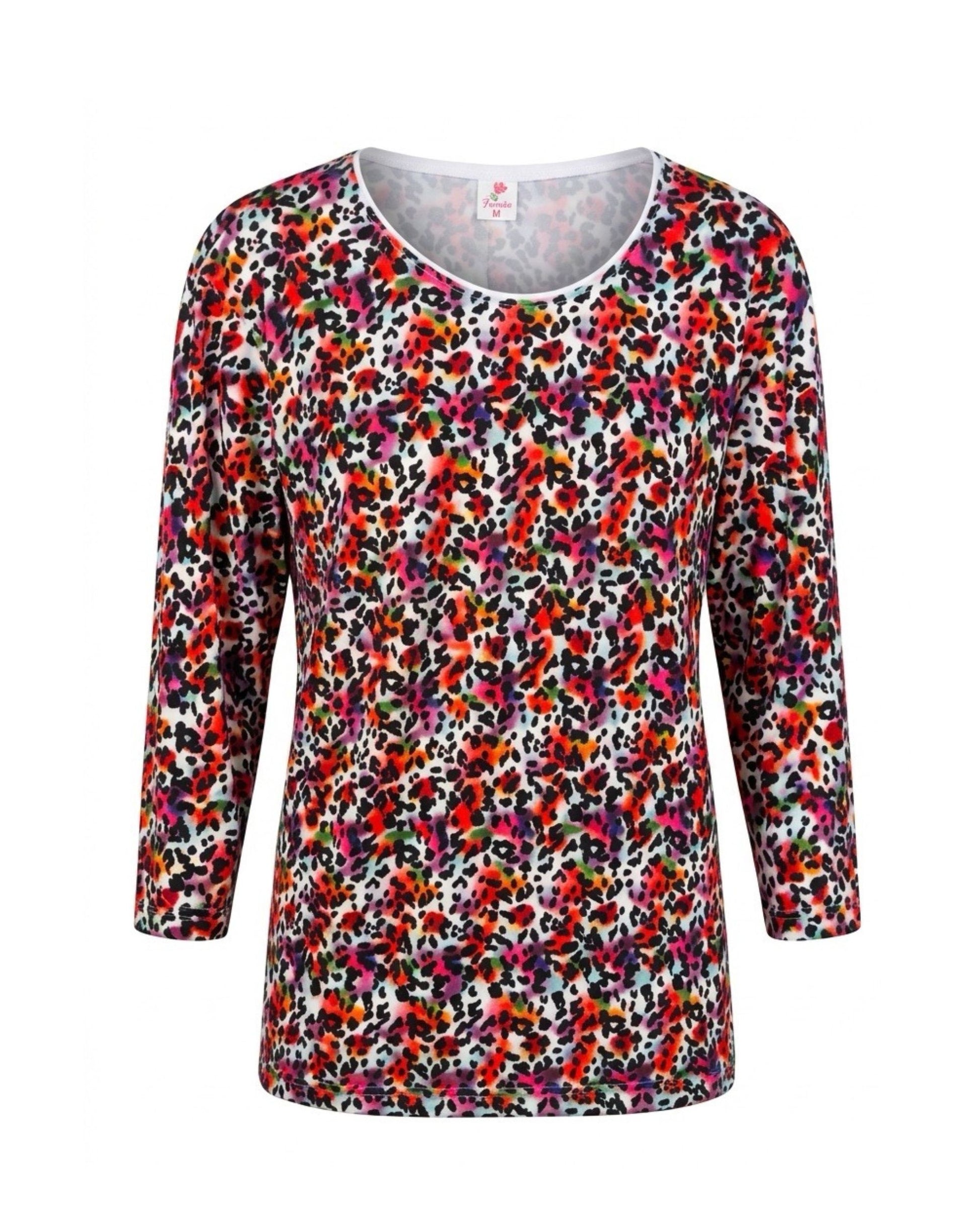 Basic katoenen T-shirt met ronde hals en korte mouwen verkocht door Marijke Mode