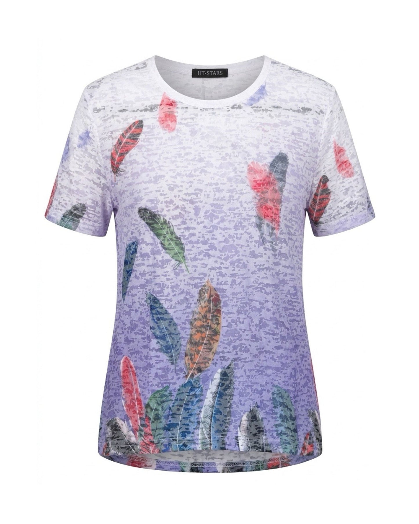 Basic katoenen T-shirt met ronde hals en korte mouwen verkocht door Marijke Mode