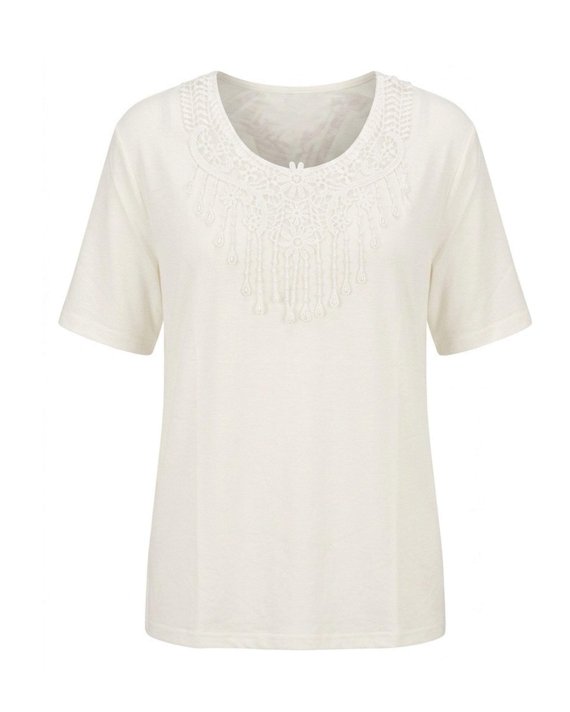 Tshirt Katoen Uni OffWhite